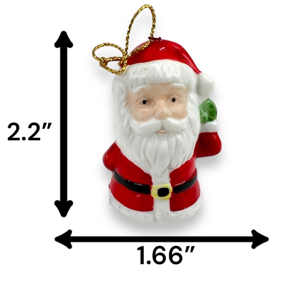 Vintage 80's Homco Home Interior Mini Santa Christmas Ornament 2.2" Porcelain - Picture 2 of 9
